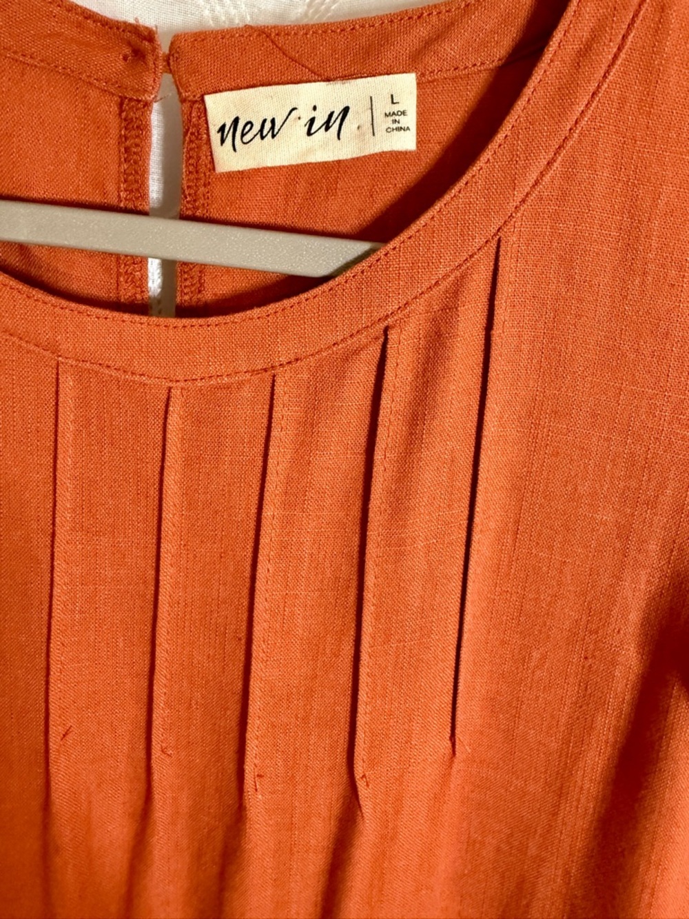 New In Rust Orange Tiered Dress| Ruffle Sleeve Mini Dress | Boho Casual | Size L - Picture 3 of 8
